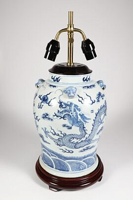 9-5543 Chinese Temple Jar Lamp A 9907_5 JPG