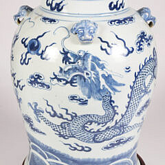Chinese Blue and White Porcelain Jar Mounted as a Lamp
