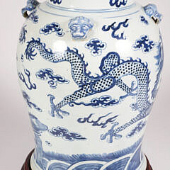 Chinese Blue and White Porcelain Jar Mounted as a Lamp