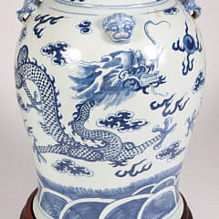 Chinese Blue and White Porcelain Jar Mounted as a Lamp