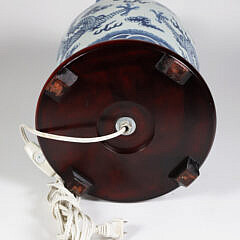 Chinese Blue and White Porcelain Jar Mounted as a Lamp
