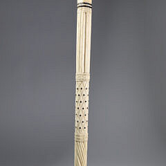Whaler Made Mushroom Knob Walking Stick, mid 19th Century