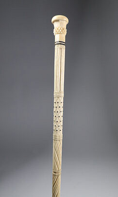 Whaler Made Mushroom Knob Walking Stick, mid 19th Century
