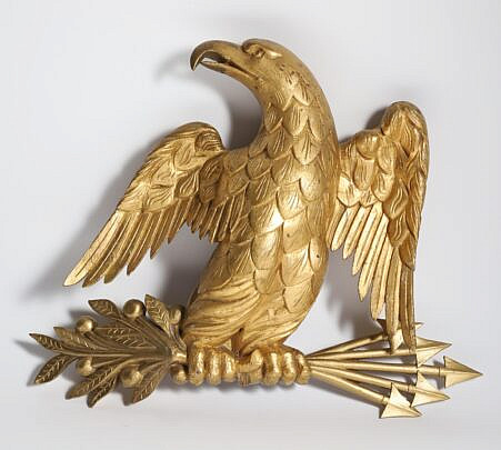 Carved And Gilded Eagle Plaque, 19th Century