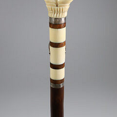 Whaler Made Clenched Fist Walking Stick, circa 1849