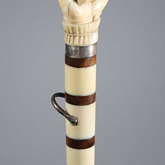 Whaler Made Clenched Fist Walking Stick, circa 1849