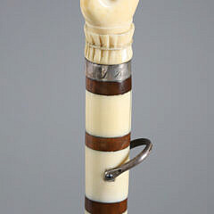 Whaler Made Clenched Fist Walking Stick, circa 1849