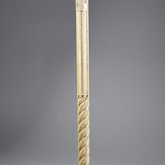 Whaler Made Ball Grip Walking Stick, mid 19th Century