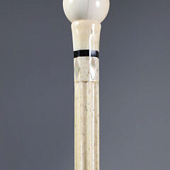 Whaler Made Ball Grip Walking Stick, mid 19th Century