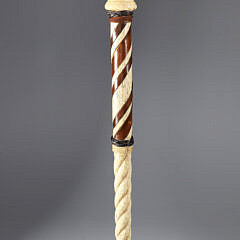 Whale Made Fist Holding Dowel Walking Stick, Mid 19th Century