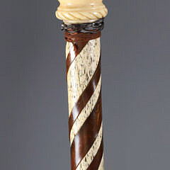 Whaler Made Fist Holding Dowel Walking Stick, mid 19th Century