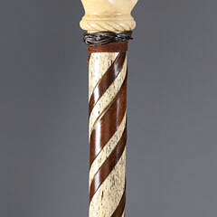 Whaler Made Fist Holding Dowel Walking Stick, mid 19th Century