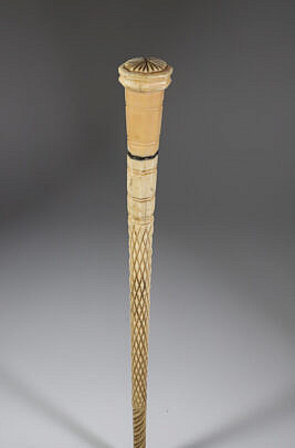 Whaler Made Capstan Knob Grip Walking Stick, mid 19th Century