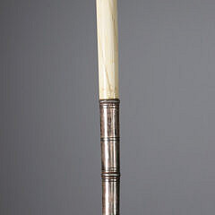 Whaler Made Screw Knob Narwhal Walking Stick, 18th Century