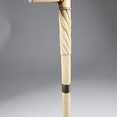 Whaler Made L-Grip Narwhal Cane, early 19th Century