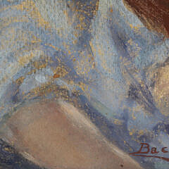 Bachrach Oil on Board Portrait “Girl With Blue Dress”