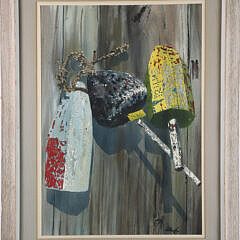 Marshall DuBock Watercolor On Paper "Buoy Still Life"