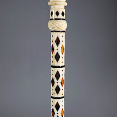 Whaler Made Clenched Fist With Snake Walking Stick, mid 19th Century
