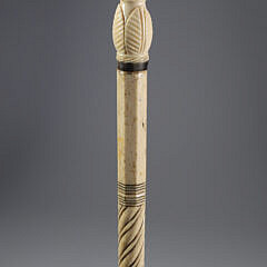 Whaler Made Clenched Fist With Dowel Walking Stick, early 19th Century