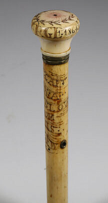 Whaler Made "USS Kearsarge" Walking Stick, circa 1864
