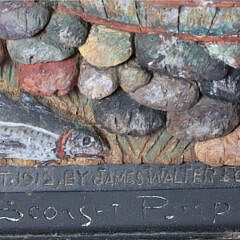 Rare 1912 James Walter Folger Carved and Painted Nantucket Folk Art Plaque “Sconset Pump 1776-1857”