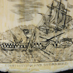 Signed and Dated 1839 Scrimshaw Sperm Whale Tooth “Love & Hope” “Constitution and Guerriere”