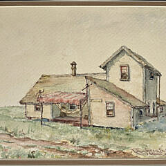 Lillian Gertrude Smith Watercolor on Paper, “Sconset Cottage”, Nantucket