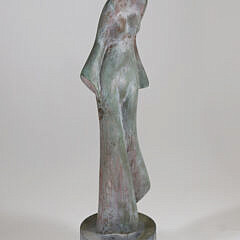 David Hostetler Patina Bronze Stylized Female Sculpture