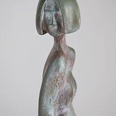David Hostetler Patina Bronze Stylized Female Sculpture