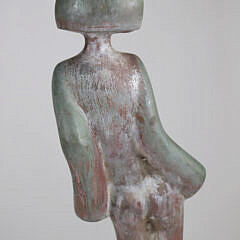 David Hostetler Patina Bronze Stylized Female Sculpture