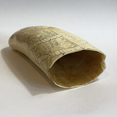 Scrimshaw Antique Whale Tooth “Fashion Ladies”, 19th Century