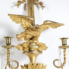 Pair of American Federal Gilt Eagle Sconces, 19th Century