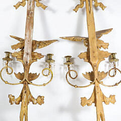 Pair of American Federal Gilt Eagle Sconces, 19th Century