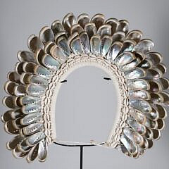 Bali Seashell Ornament Bib on Custom Stand