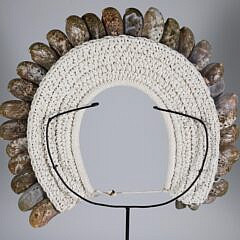 Bali Seashell Ornament Bib on Custom Stand