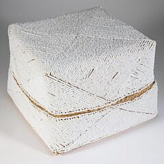 101 Bali White Beaded Basket A 9824 JPG
