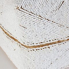 Bali White Bead Covered Basket