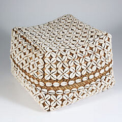 101 Cowrie Shell Covered Basket A 9814 JPG