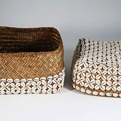 Bali Cowrie Shell Covered Basket