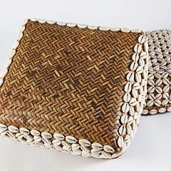 Bali Cowrie Shell Covered Basket