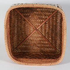 Bali Cowrie Shell Rattan Woven Open Container