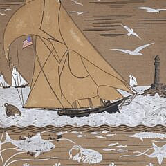 Sailboat Scrapbook with Polychromed Embossed Cover