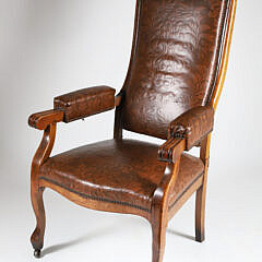 Victorian Mahogany Leather Upholstered Arm Chair 
