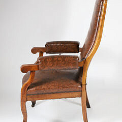 Victorian Mahogany Leather Upholstered Reclining Armchair