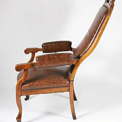 Victorian Mahogany Leather Upholstered Reclining Armchair