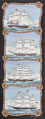 Clipper Ships Hooked Rug