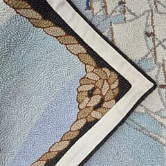 Clipper Ships Hooked Rug Signed P.F.M.