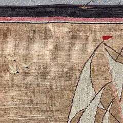 Antique Schooner Hooked Rug