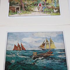 Lionel Barrymore “Masterpiece Color Etching Prints” Folio with 4 Prints