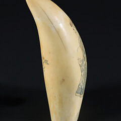 Polychrome Scrimshaw Whale Tooth, 19th Century